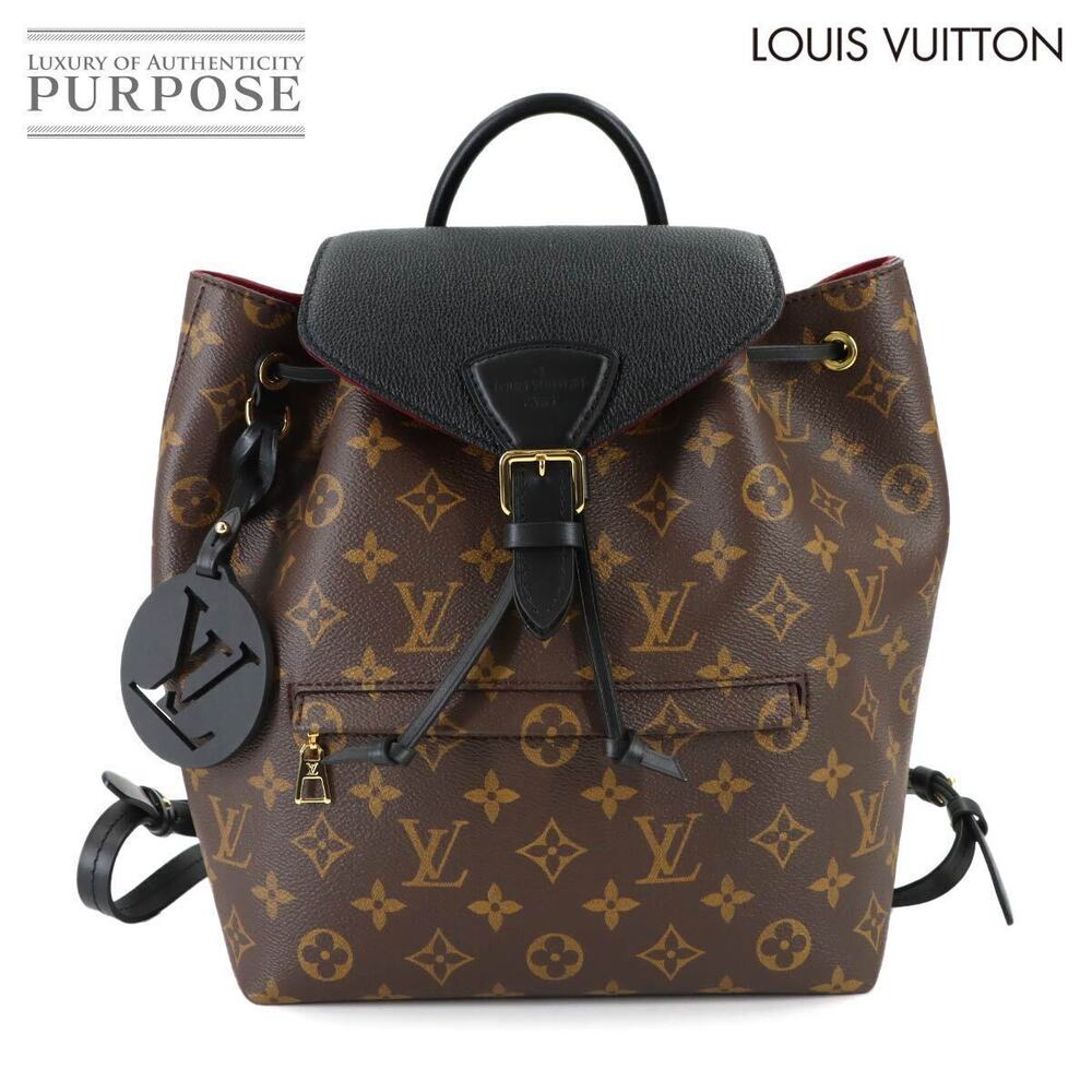 Louis Vuitton Monogram Montsouris NM Backpack Rucksack Canvas Leather Noir Black